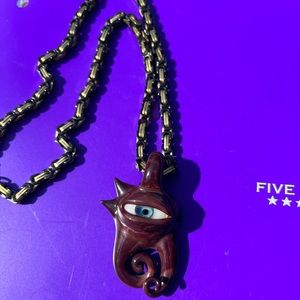 glass eye pendant/chain